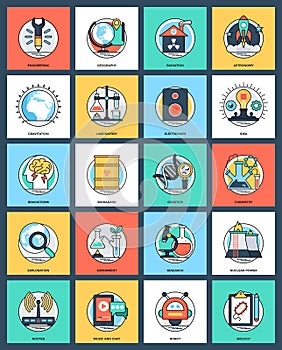 Science and Technology Flat Vectors Set