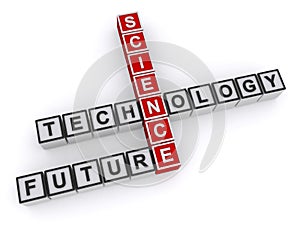 Science technology future on white