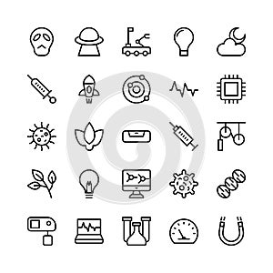 Science and Technology Line Vector Icons 7