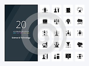 20 Science And Technology Solid Glyph icon for presentation