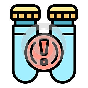 Science test tubes icon vector flat