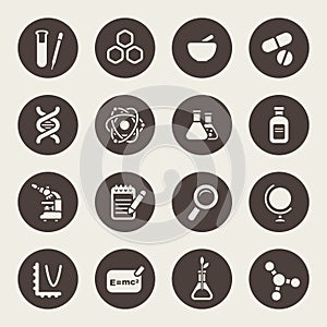 Science theme icon set