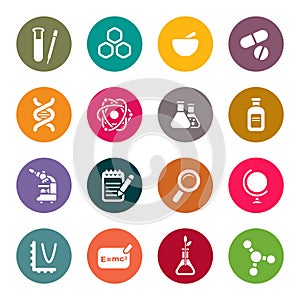 Science theme icon set