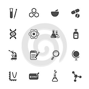 Science theme icon set
