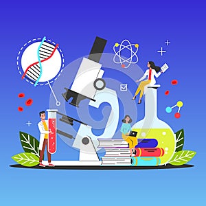 Science web banner concept. Idea of education and knowledge