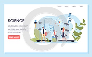 Science web banner or landing page concept illustration.