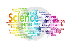 SCIENCE word cloud collage.