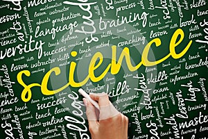 SCIENCE word cloud collage, education concept background
