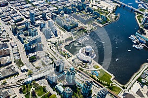 Science World and Vancouver from above