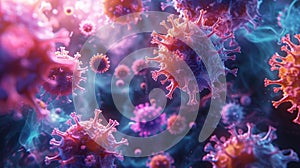 Scientific Aesthetics: Microstock Views of Vibrant Virus Particles