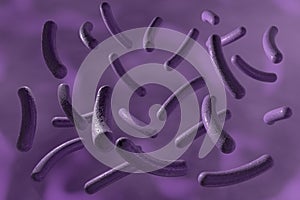 Scientific background. Pathogenic bacteria. 3d illustration