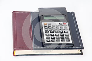Scientific calculator on the business notebook