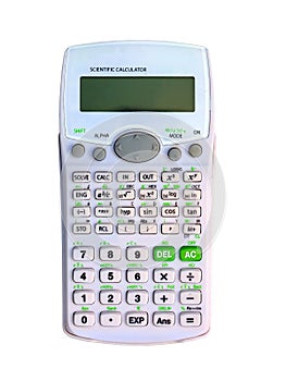 A scientific calculator on a white background
