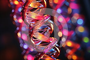 Scientific Close-up of Twisting DNA Helices - Macro Photo for Biology Research and Genetic Studies photo