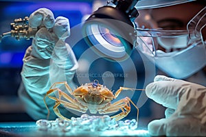 Scientific crab conducts marine research in hitech lab