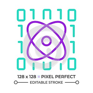 Scientific data mining two color line icon