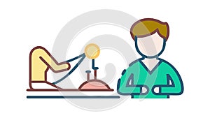 Scientific Experiment Laboratory Research Icon: Flask, vector design Generative AI