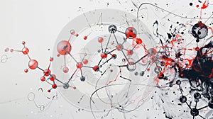Scientific formulas on a white background, styled with bright elements, depict molecular structures.