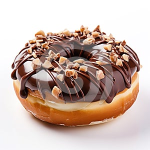 Scientific Graphy of Donut on White Background AI Generated