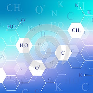Scientific hexagonal chemistry pattern. Structure molecule DNA research as concept. Science and technology background