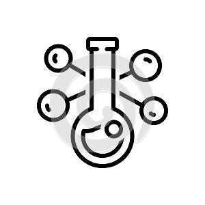 Black line icon for Scientific, laboratory and flask