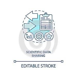 Scientific information sharing concept icon