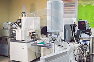 Scientific laboratory with a couple of electron microscopes