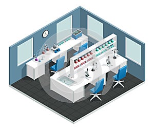 Scientific Laboratory Isometric Interior