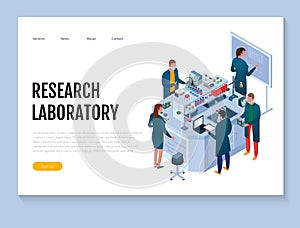 Scientific Laboratory Isometric Web Banner