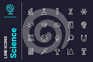Scientific laboratory and tests icons set