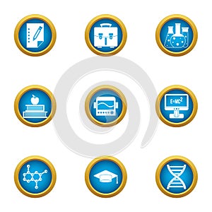 Scientific man icons set, flat style