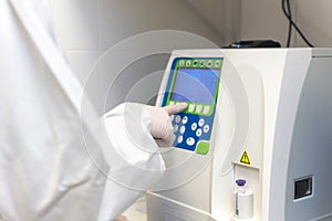 Scientific medical test with automated hematology analysis.