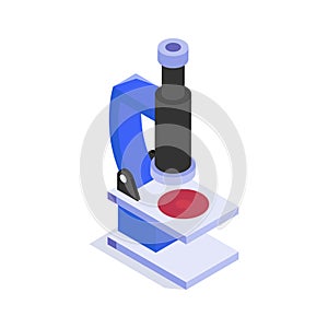 A scientific microscope isometric icon, research and scientific discovery in education