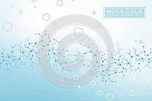 Scientific molecule background DNA double helix illustration with shallow depth of field. Mysterious wallpaper or banner