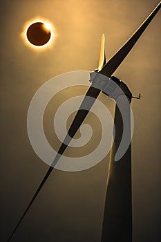 Scientific natural phenomenon. Total solar eclipse with diamond