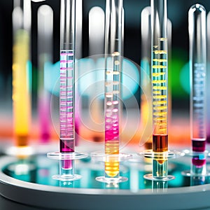 Scientific Precision: Close-Up of Lab Samples in Pipettes Ã¢â¬â Crafted Through AI Generative Techniques