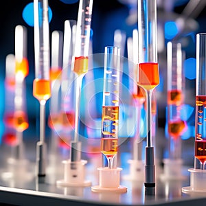 Scientific Precision: Close-Up of Lab Samples in Pipettes Ã¢â¬â Crafted Through AI Generative Techniques