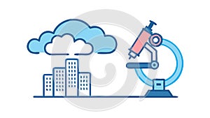 Scientific Research Cloud Computing in Lab, vector design Generative AI