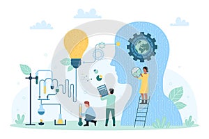 Scientific research with digital technology and AI, science innovation of tiny people