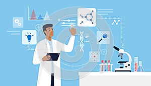 Científico investigación a 