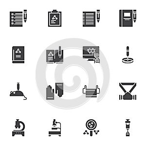 Scientific research vector icons set