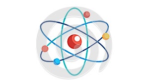 Atom Structure Model: Science, Physics, Chemical Element, vector design Generative AI