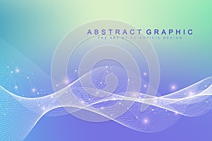 Scientific vector illustration genetic engineering and gene manipulation concept. DNA helix, DNA strand, molecule or