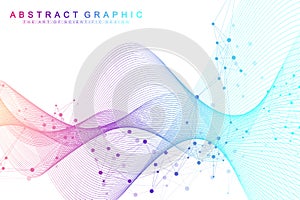 Scientific vector illustration genetic engineering and gene manipulation concept. DNA helix, DNA strand, molecule or