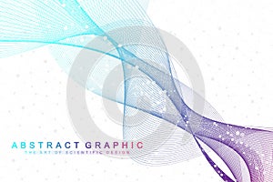 Scientific vector illustration genetic engineering and gene manipulation concept. DNA helix, DNA strand, molecule or