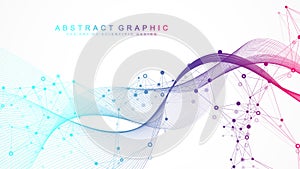 Scientific vector illustration genetic engineering and gene manipulation concept. DNA helix, DNA strand, molecule or