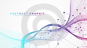 Scientific vector illustration genetic engineering and gene manipulation concept. DNA helix, DNA strand, molecule or