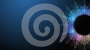 Scientific vector illustration quantum computer technology. Plexus fiction effect. Deep learning artificial intelligence. Big data