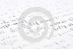 Scientific writing close up