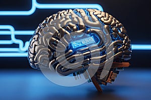 Scientifical illustration of human brain